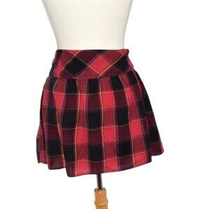 Rubbish Buffalo Plaid Mini Skirt Zip Back Red Black Yellow Blue